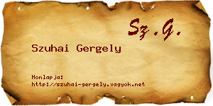 Szuhai Gergely névjegykártya